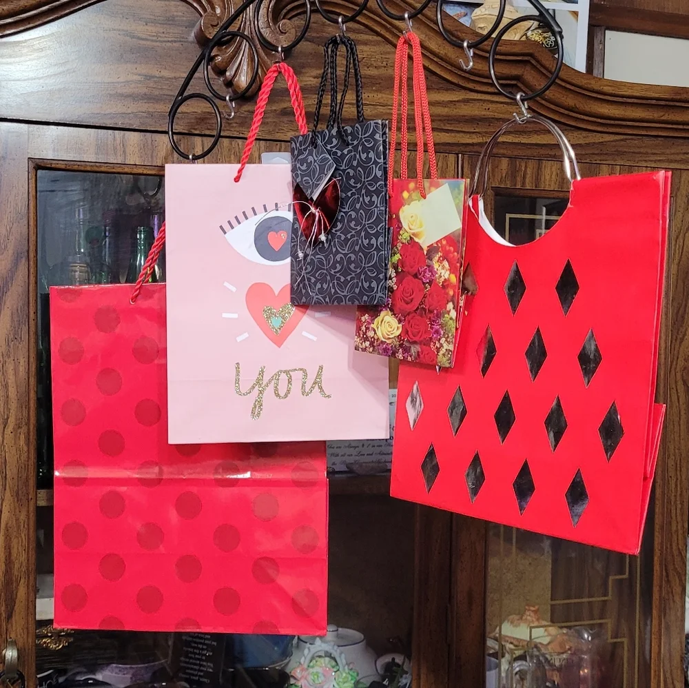 Set of Red and Pink Gift Bags